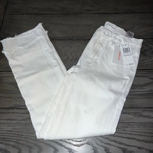 Good American white straight leg jeans